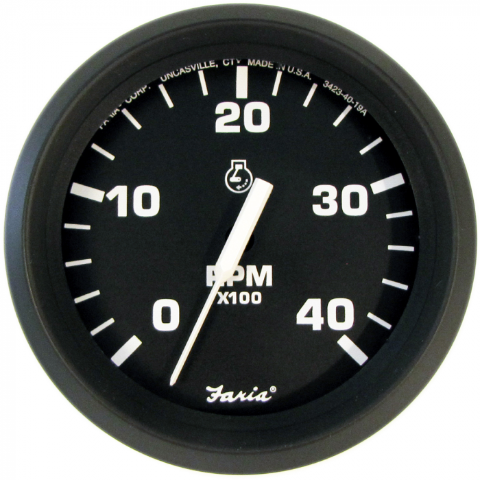 Faria_Euro_Black_4__Tachometer___4000_RPM__Diesel___Mechanical_Takeoff_